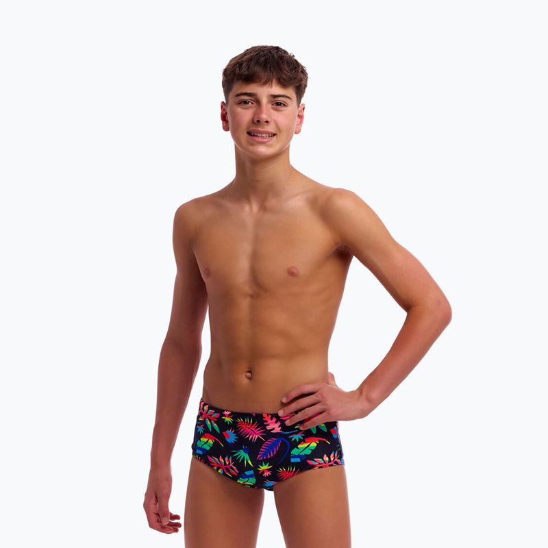 Boxer da bagno per bambini Funky Trunks Sidewinder Trunks Lost Leaf 2
