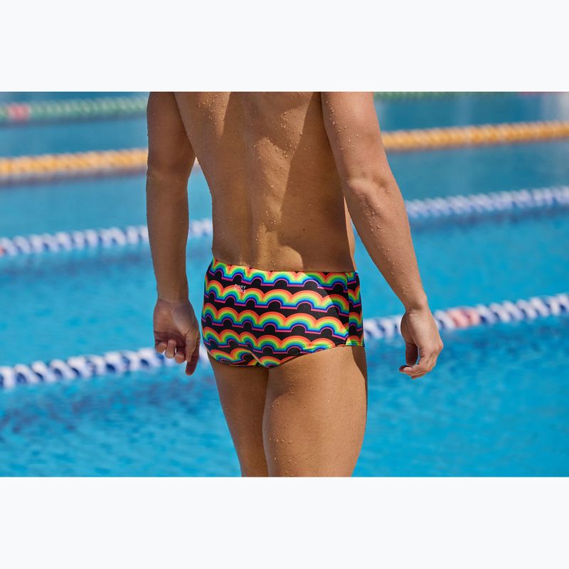 Boxer da nuoto da uomo Funky Trunks Sidewinder Trunks rainbowie 6