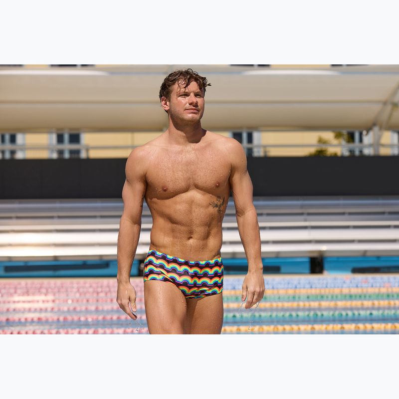 Boxer da nuoto da uomo Funky Trunks Sidewinder Trunks rainbowie 7