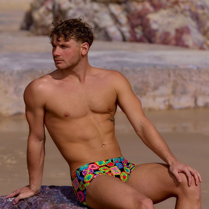 Boxer da nuoto uomo Funky Trunks Sidewinder Trunks berry good 6