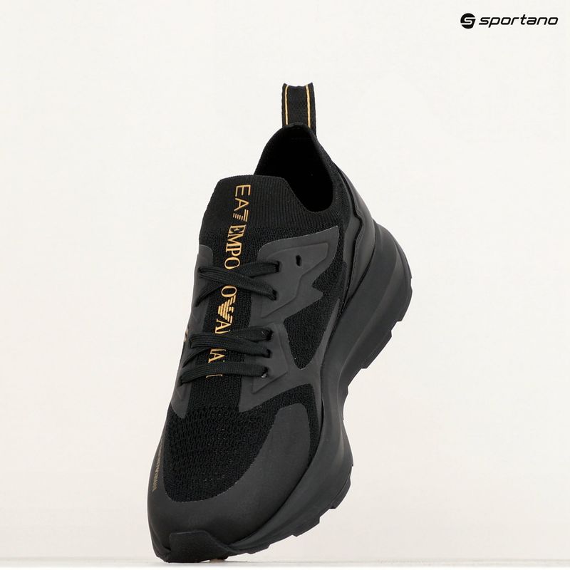 EA7 Emporio Armani Nero e Bianco Altura Knit scarpe triple nero/oro 9