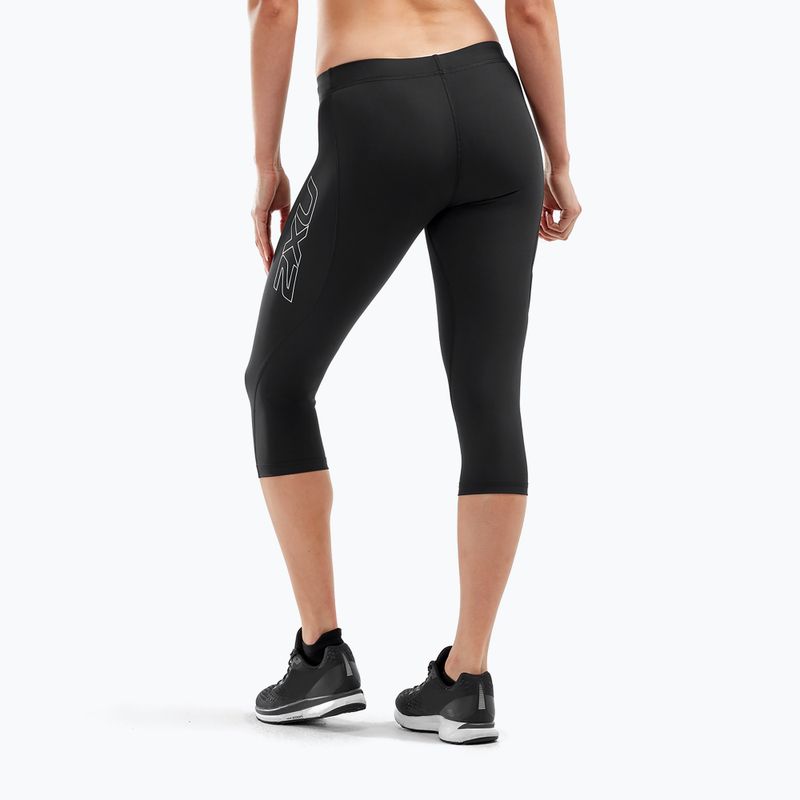 Leggings da allenamento da donna 2XU Core Compression 3/4 nero/argento 3