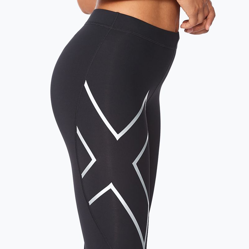 Leggings da allenamento da donna 2XU Core Compression 3/4 nero/argento 4