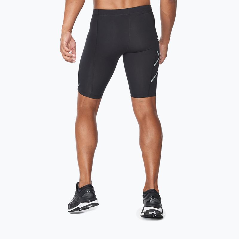 Pantaloncini da allenamento 2XU Core Compression da uomo, nero/argento 3