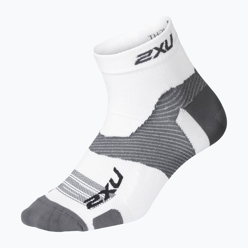 Calze da corsa 2XU Vectr Ultralight 1/4 Crew bianco/grigio