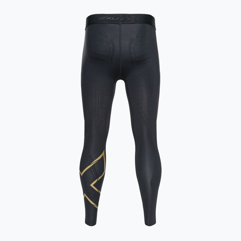 Leggings da allenamento da uomo 2XU Force Compression nero/oro 2