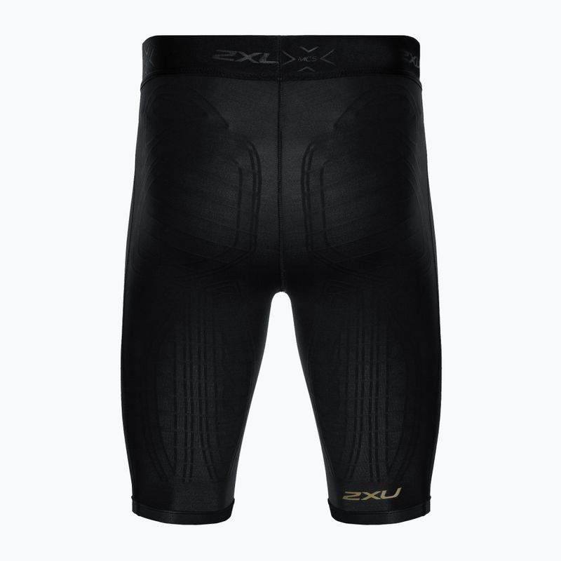 Pantaloncini da allenamento 2XU Force Compression da uomo, nero/oro 6