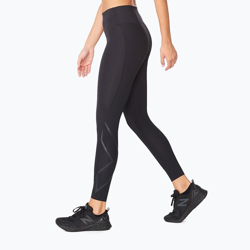 Leggings da allenamento da donna 2XU Force Mid-Rise Compression nero/nero 7