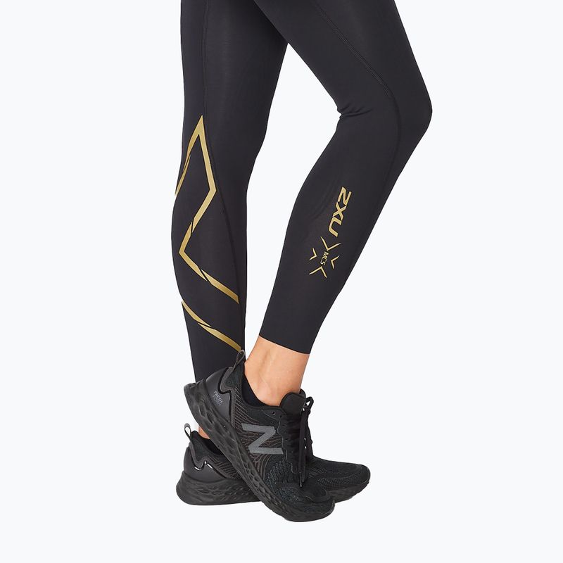 Leggings da allenamento da donna 2XU Force Mid-Rise Compression nero/oro 5
