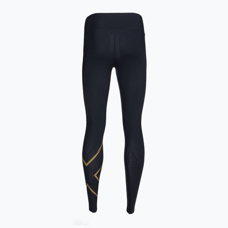 Leggings da allenamento da donna 2XU Force Mid-Rise Compression nero/oro 7