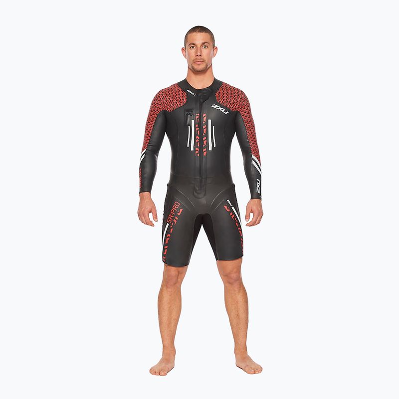 Muta da triathlon da uomo 2XU Swimrun PRO nero/flame scarlet 8