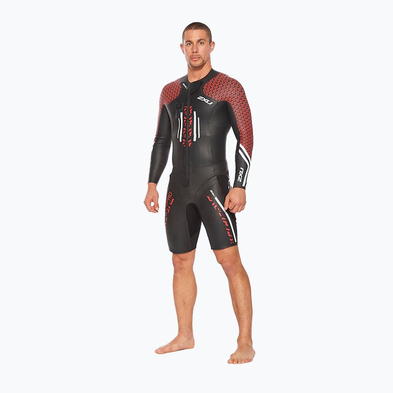 Muta da triathlon da uomo 2XU Swimrun PRO nero/flame scarlet 9