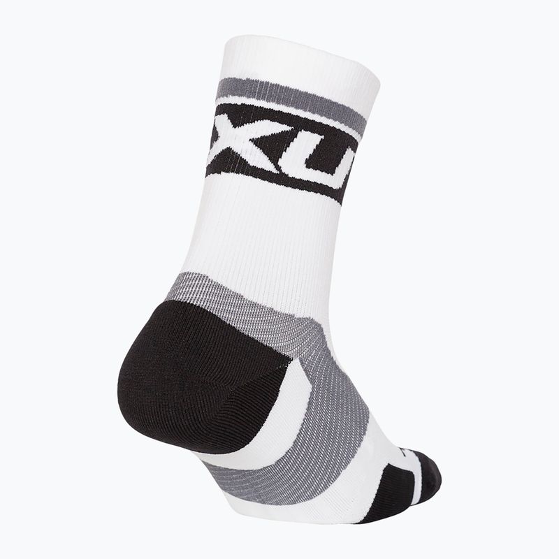 Calzini da corsa 2XU Vectr Cushion Crew bianco/nero 2