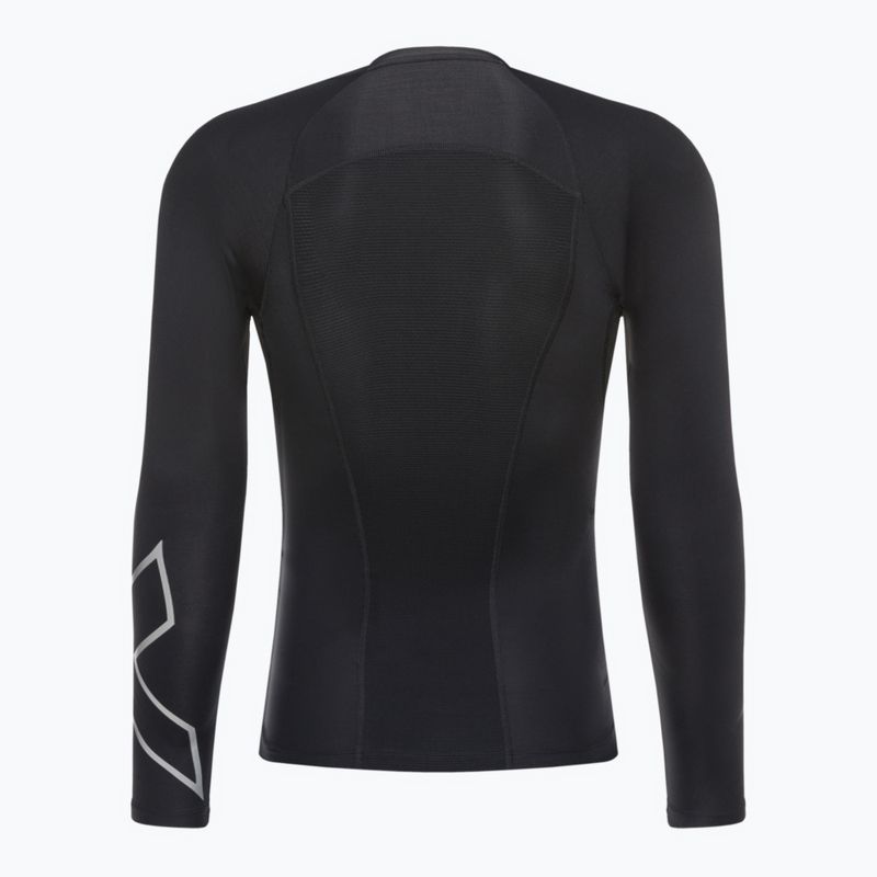 Maglia a maniche lunghe da allenamento 2XU Core Compression nero/argento per uomo 5