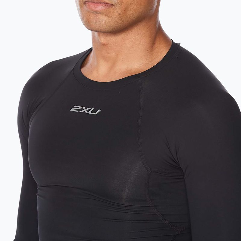 Maglia a maniche lunghe da allenamento 2XU Core Compression nero/argento per uomo 3