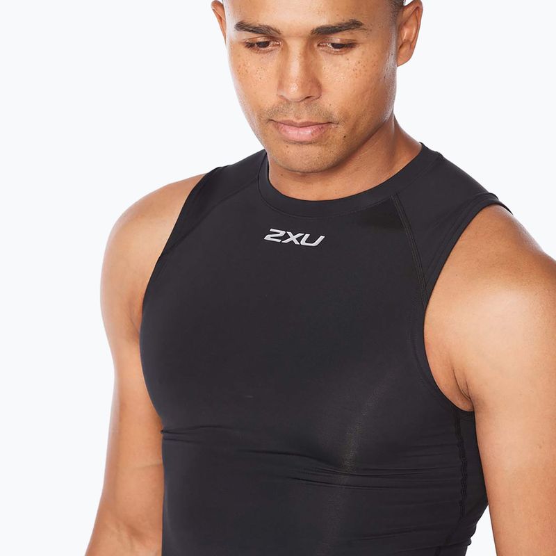 Canotta da allenamento da uomo 2XU Core Compression Sleeveless nero/argento 3