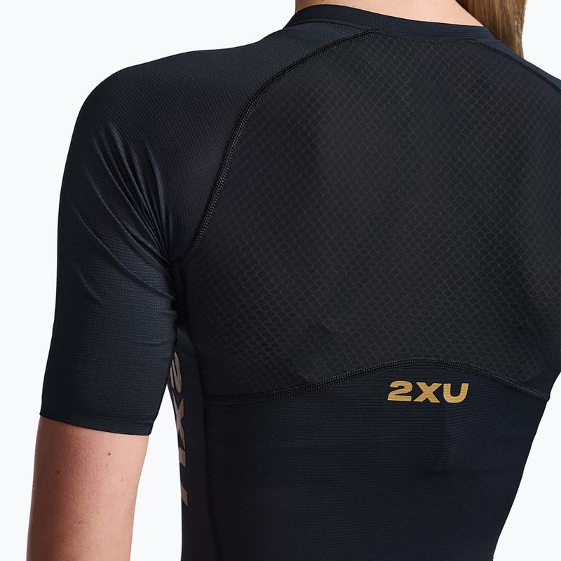 Tuta da triathlon donna 2XU Light Speed Sleeved nero/oro 4