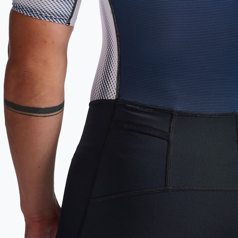 Tuta da triathlon da uomo 2XU Light Speed Sleeved mezzanotte/bianco 5