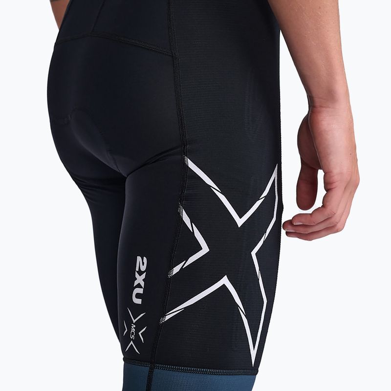 Tuta da triathlon da uomo 2XU Light Speed Sleeved mezzanotte/bianco 6