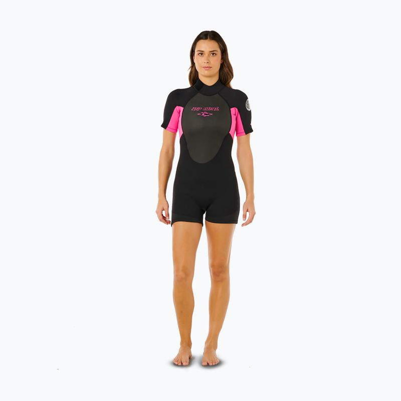 Muta da nuoto donna Rip Curl Omega 2/2 mm Back Zip Springsuit black/pink 2