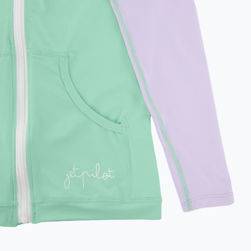 Felpa UV da donna Jetpilot Pacer con cappuccio Rashie verde acqua 6