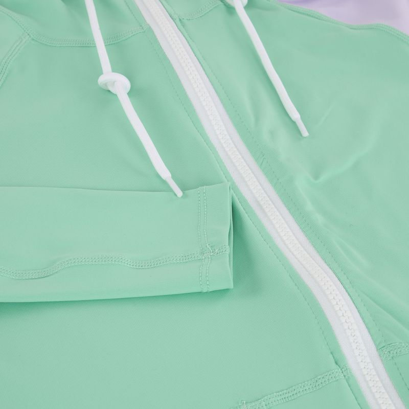 Felpa UV da donna Jetpilot Pacer con cappuccio Rashie verde acqua 7