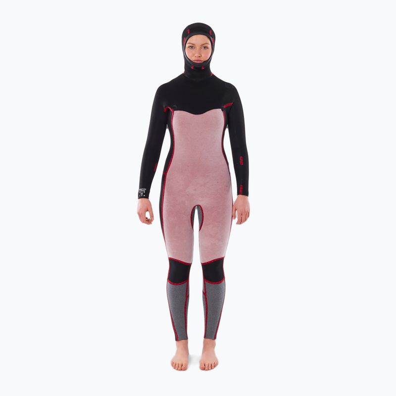 Muta da donna Rip Curl Dawn Patrol 5/4mm Chest Zip Hooded black 3