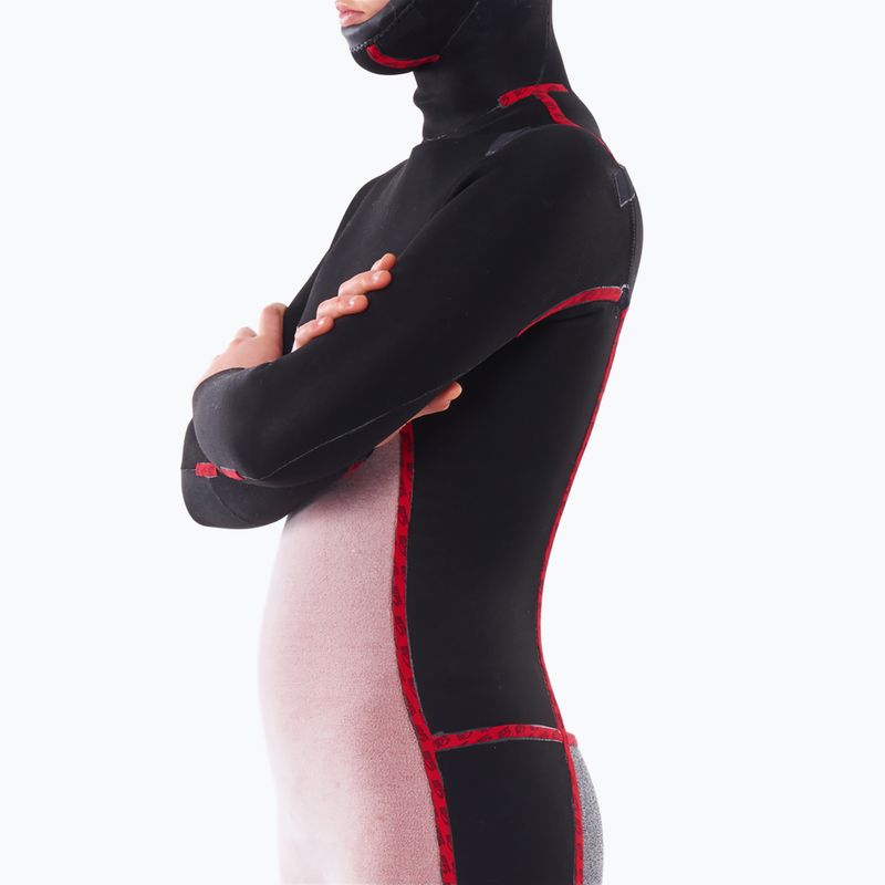 Muta da donna Rip Curl Dawn Patrol 5/4mm Chest Zip Hooded black 5