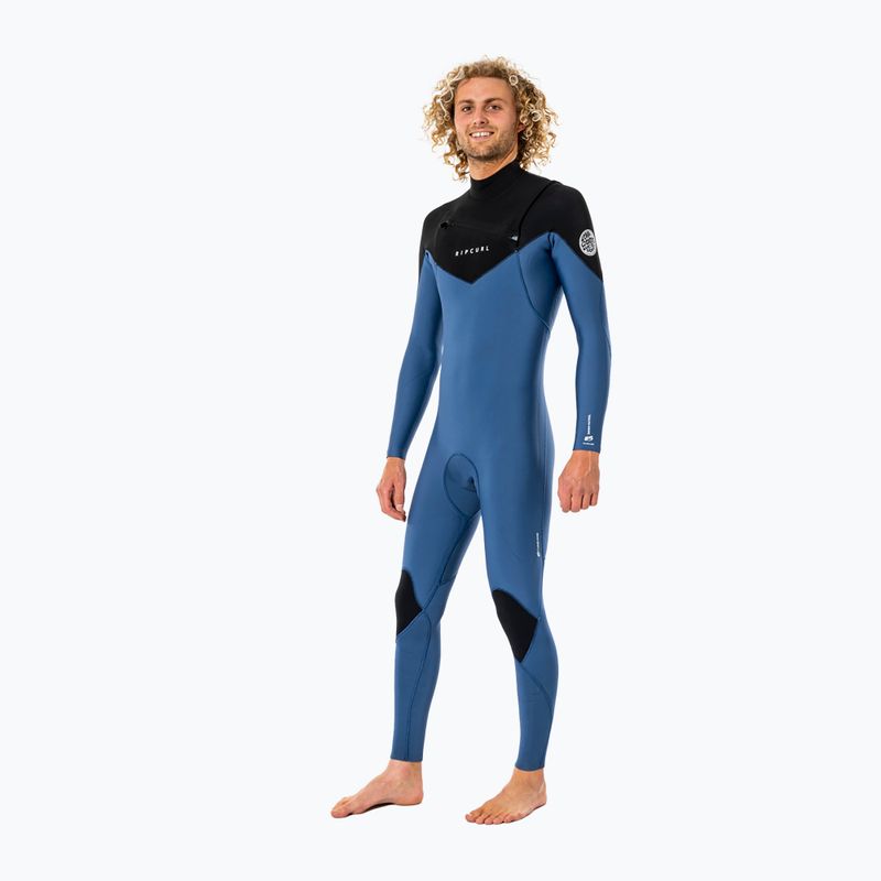 Rip Curl Dawn Patrol 4/3 mm GB ST C/Zip blu/nero da uomo