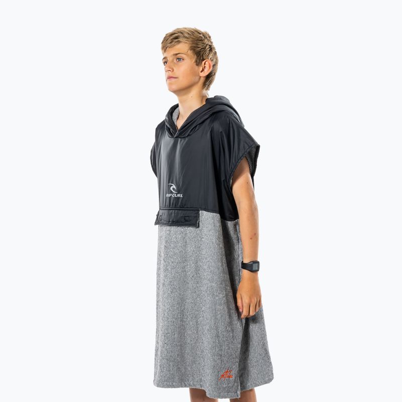 Poncho Rip Curl per bambini Anti-Series nero/grigio 5