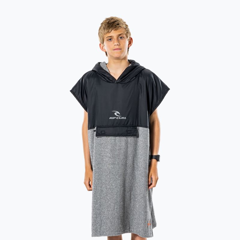 Poncho Rip Curl per bambini Anti-Series nero/grigio 6