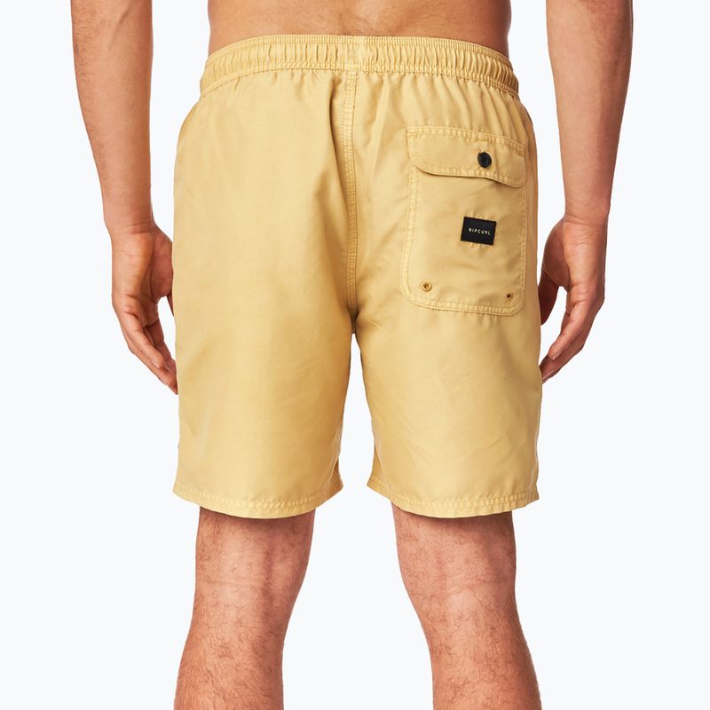 Pantaloncini da bagno Rip Curl Easy Living Volley da uomo, giallo vintage 3