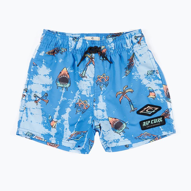 Pantaloncini da bagno Rip Curl Little Savages Volley blu elettrico per bambini