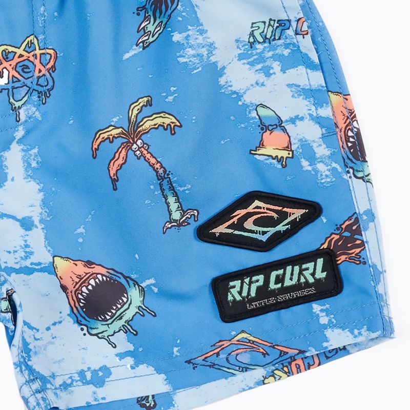 Pantaloncini da bagno Rip Curl Little Savages Volley blu elettrico per bambini 3