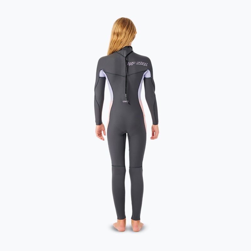 Muta da nuoto per bambini Rip Curl Dawn Patrol Back Zip 4/3mm GB Jr charcoal grey 2