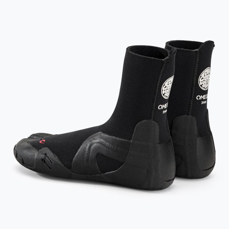 Rip Curl Omega 3 mm S/Toe nero stivali in neoprene 3