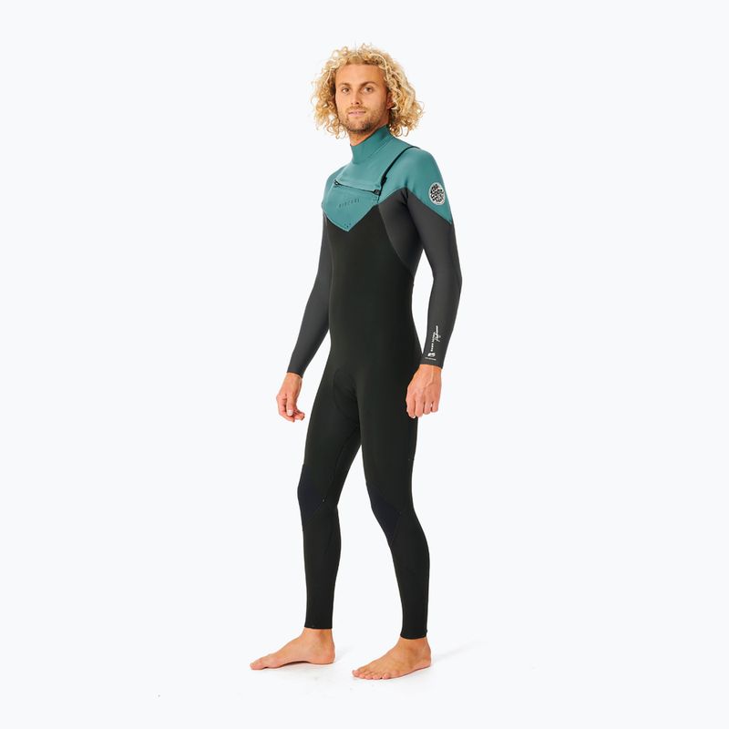 Muta da nuoto Rip Curl Dawn Patrol Perf C/Zip 4/3 mm GB verde scuro da uomo