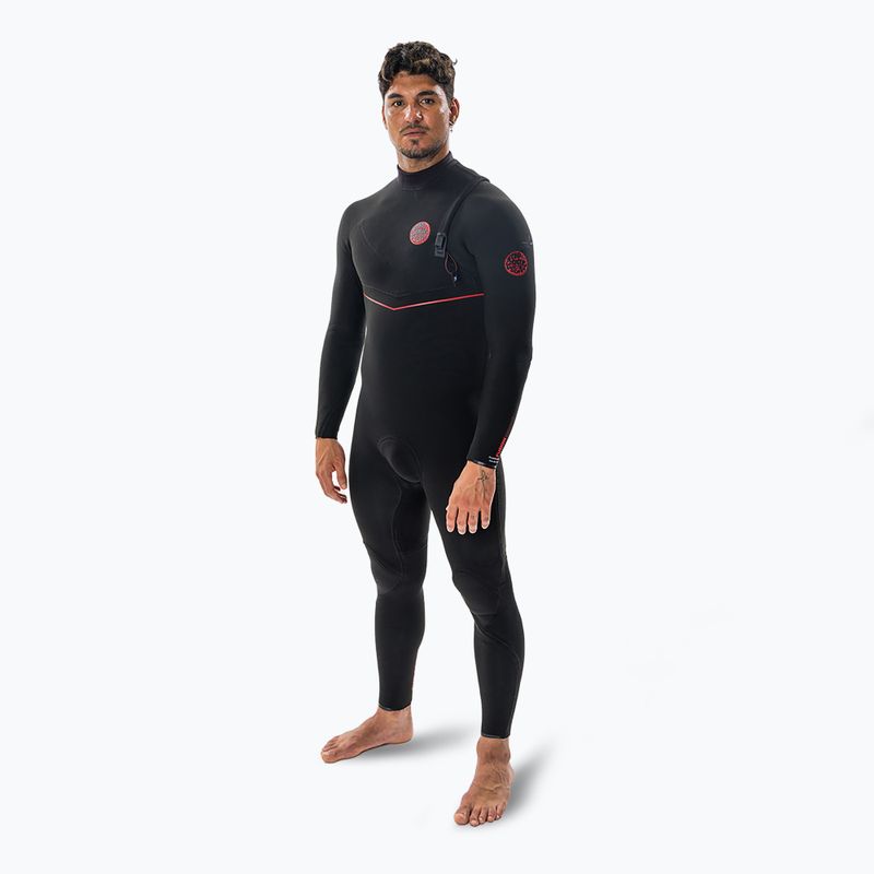 Uomo Rip Curl Flashbomb Fusion 3/2 mm Zip Free Swim Foam Nero 3