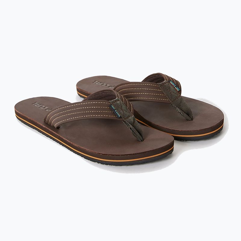 Infradito Rip Curl Revival Leather Open Toe da uomo, marrone 8