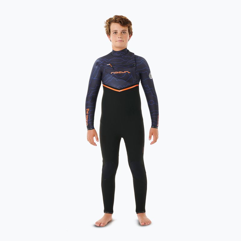 Rip Curl Flashbomb 4/3 mm Chest Zip viola notte schiuma nuoto bambini