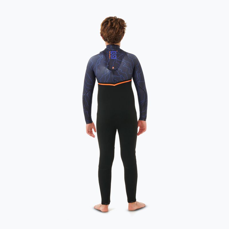 Rip Curl Flashbomb 4/3 mm Chest Zip viola notte schiuma nuoto bambini 2