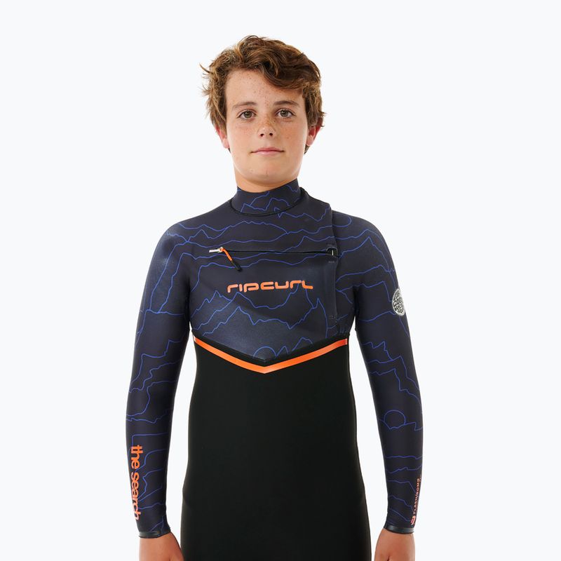Rip Curl Flashbomb 4/3 mm Chest Zip viola notte schiuma nuoto bambini 4