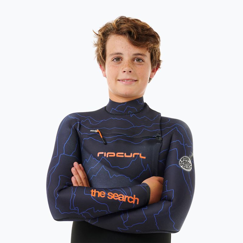 Rip Curl Flashbomb 4/3 mm Chest Zip viola notte schiuma nuoto bambini 5