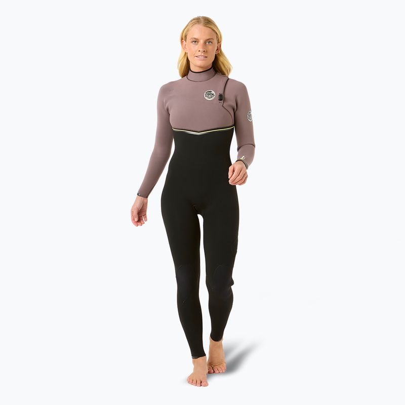 Muta Rip Curl Ebomb 3/2 mm Zip Free donna melanzana 3