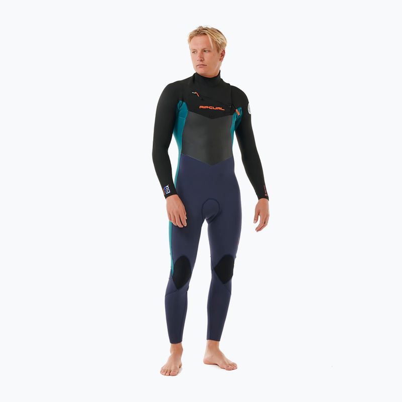 Rip Curl Dawn Patrol 4/3mm Chest Zip viola notte muta da uomo 4