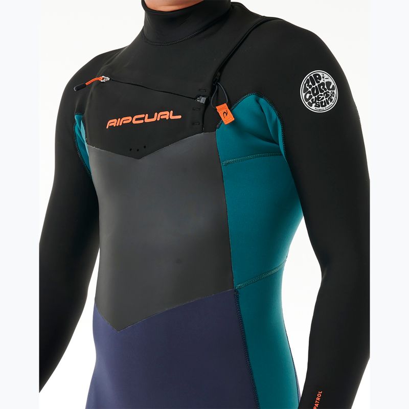 Rip Curl Dawn Patrol 4/3mm Chest Zip viola notte muta da uomo 5