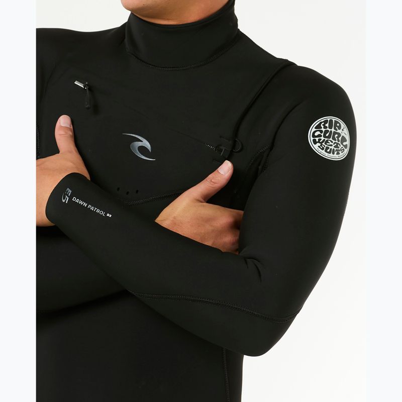 Uomo Rip Curl Dawn Patrol 4/3 mm Petto Zip Swim Foam Nero 5
