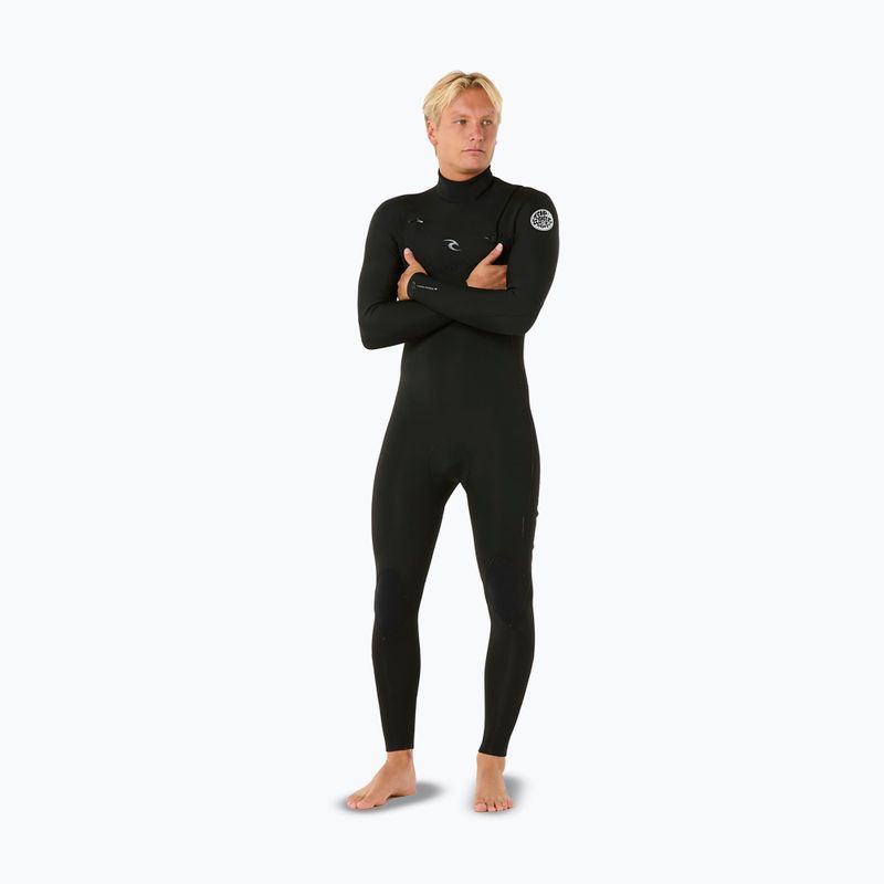 Rip Curl Dawn Patrol 3/2 mm Chest Zip nero schiuma nuoto uomo 4