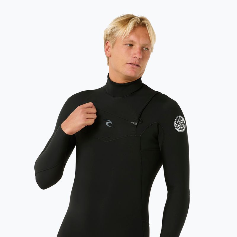 Rip Curl Dawn Patrol 3/2 mm Chest Zip nero schiuma nuoto uomo 5