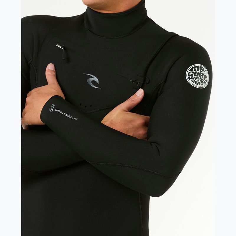 Rip Curl Dawn Patrol 3/2 mm Chest Zip nero schiuma nuoto uomo 6